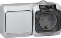 Блок Этюд 1 клавишный переключатель + розетка IP44