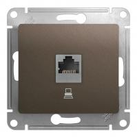 Розетка Глосса RJ 45 cat.5e механизм шоколад