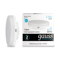 Лампа светодиодная GX53 11 Вт 220 В 4100К Gauss Elementary