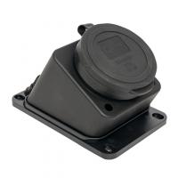 Розетка каучук настен. с защит. крышкой каучуковая наклонная 380В 3P+PE 32A IP44 EKF