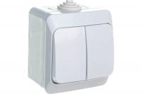 Выключатель Этюд 2ОП белый IP44 (14)