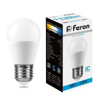 Лампа светодиодная ДШО 13 Вт E27 6400К Feron 