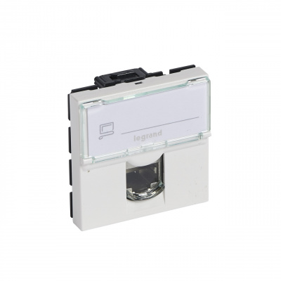 Розетка Mosaic RJ45 UTP Cat5e 1 мод белая