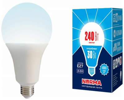 Лампа светодиодная ЛОН 30 W E27 4000K Volpe